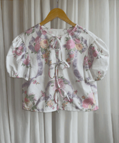 Alternative view of Vintage inspired blouse roze met bloemen