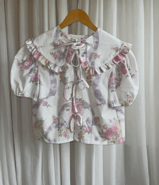 vintage inspired blouse met kraag