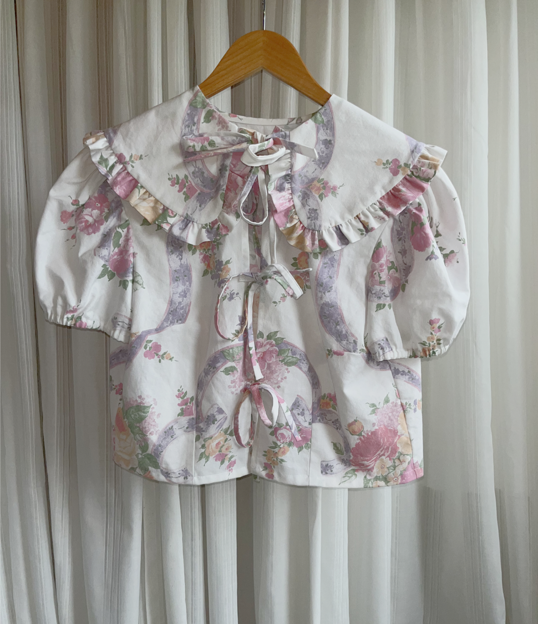 vintage inspired blouse met kraag